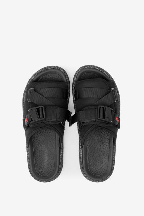 Black / Red Men's Fila Atlas Slides | Fila428MQ