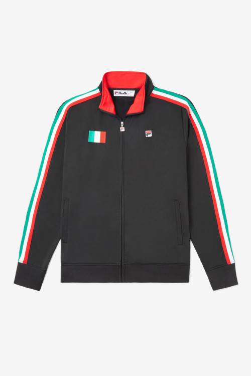 Black / Red Men\'s Fila Italy Track Jackets | Fila748DC