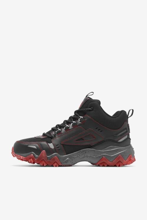 Black / Red Men's Fila Oakmont Tr Mid Boots | Fila763SU