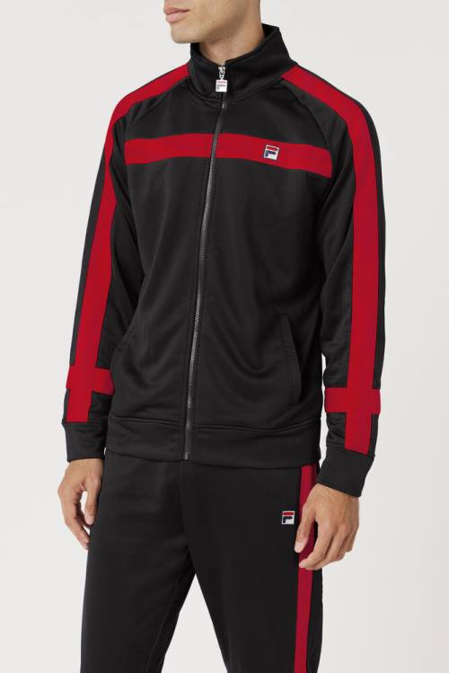 Black / Red Men's Fila Renzo Jackets | Fila401HU