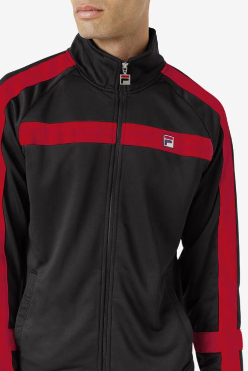 Black / Red Men's Fila Renzo Jackets | Fila401HU