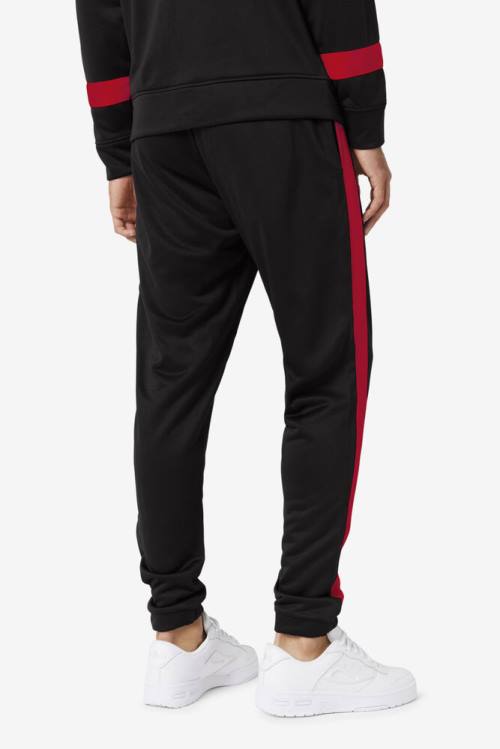 Black / Red Men's Fila Renzo Pants | Fila375DF