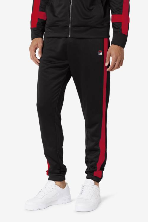 Black / Red Men's Fila Renzo Pants | Fila375DF