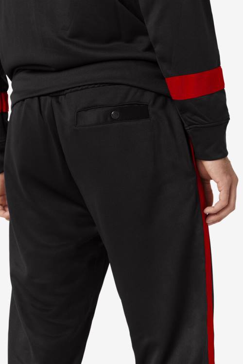 Black / Red Men's Fila Renzo Pants | Fila375DF