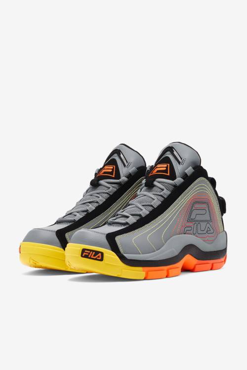 Black / Red Orange Men's Fila Grant Hill 2 Stitch Sneakers | Fila481AU