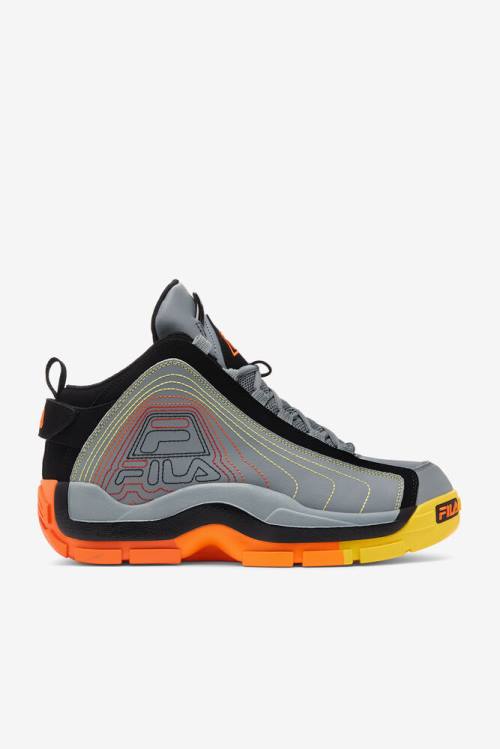 Black / Red Orange Men\'s Fila Grant Hill 2 Stitch Sneakers | Fila481AU