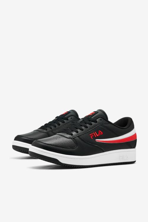 Black / Red / White Men's Fila A-low Sneakers | Fila769ZG