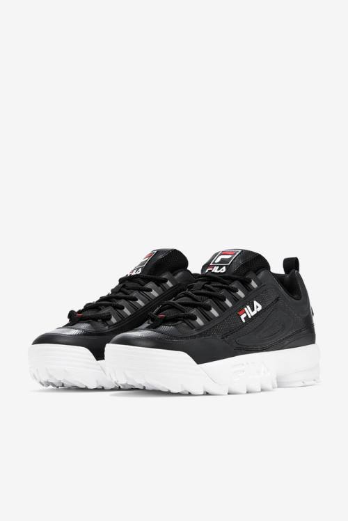 Black / Red / White Men's Fila Disruptor 2 No-sew Sneakers | Fila694XV