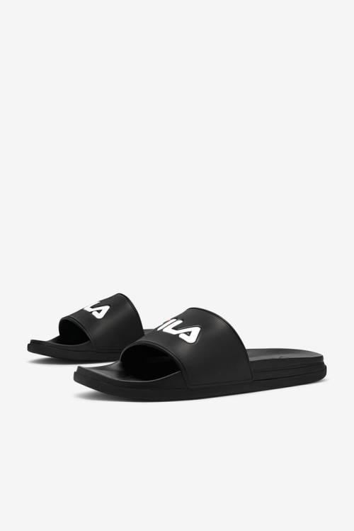 Black / Red / White Men's Fila Drifter Luxe Slides | Fila742TR