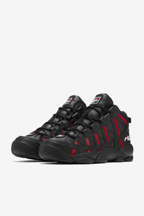 Black / Red / White Men's Fila Stackhouse Spaghetti Sneakers | Fila307OL