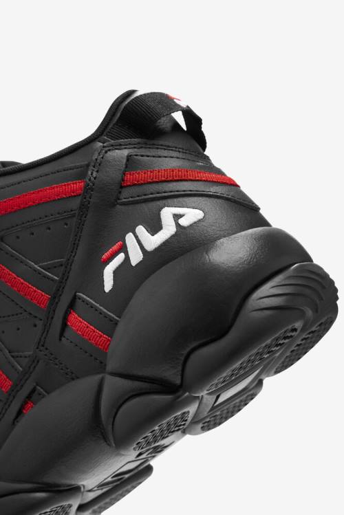 Black / Red / White Men's Fila Stackhouse Spaghetti Sneakers | Fila307OL