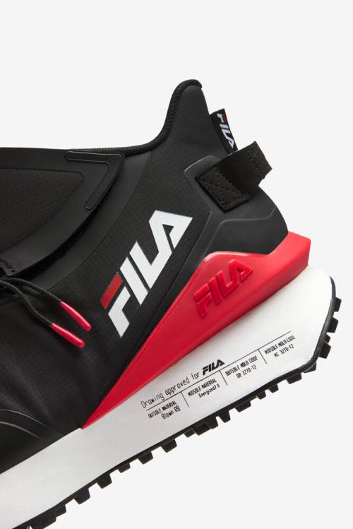 Black / Red / White Women's Fila Space Runner Sneakers | Fila248SE