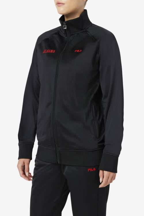 Black / Red Women's Fila Albania Track Jackets | Fila531SD