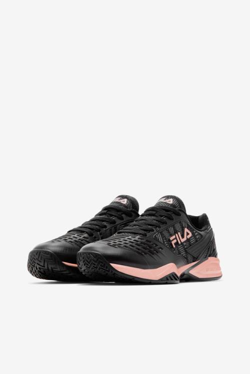 Black / Rose Gold Women's Fila Axilus 2.5 Energized Tennis Shoes | Fila563EF