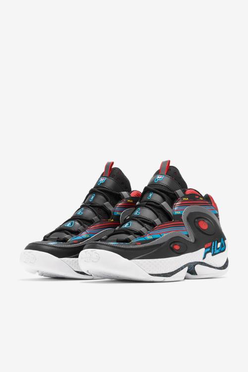 Black / Turquoise / Red Men's Fila Grant Hill 3 Sneakers | Fila146GM