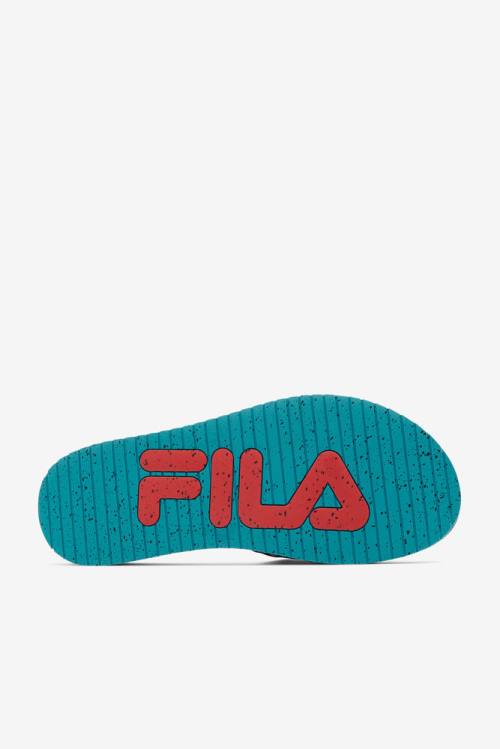 Black / Turquoise / Red Men's Fila Lunar Slides | Fila859FL