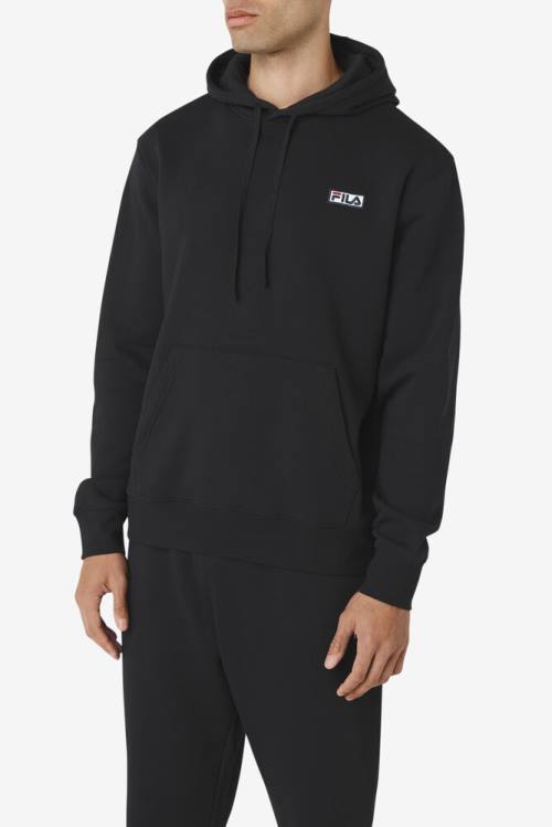 Black / White Men's Fila Algot Hoodie | Fila519ZQ