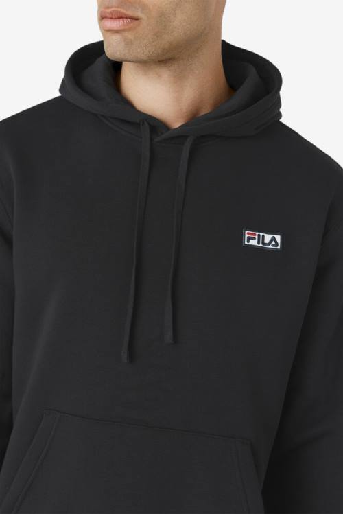 Black / White Men's Fila Algot Hoodie | Fila519ZQ