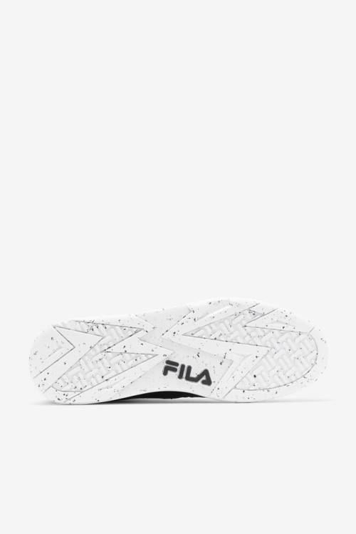 Black / White Men's Fila Cage Mid Basketball Shoes | Fila759NF