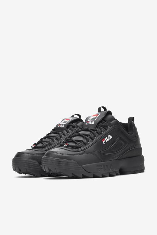 Black / White Men's Fila Disruptor 2 Premium Sneakers | Fila738ZB