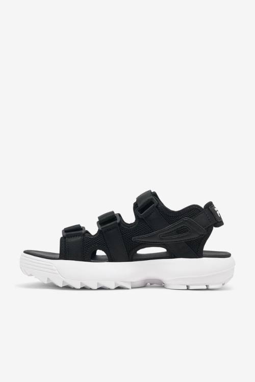 Black / White Men's Fila Disruptor Sandals | Fila065BM