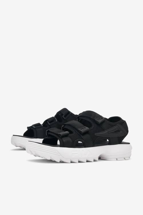 Black / White Men's Fila Disruptor Sandals | Fila065BM