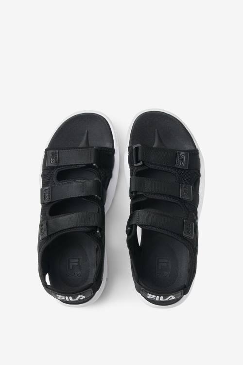 Black / White Men's Fila Disruptor Sandals | Fila065BM