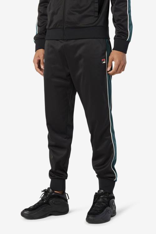 Black / White Men's Fila Elijah Track Pants | Fila584OU