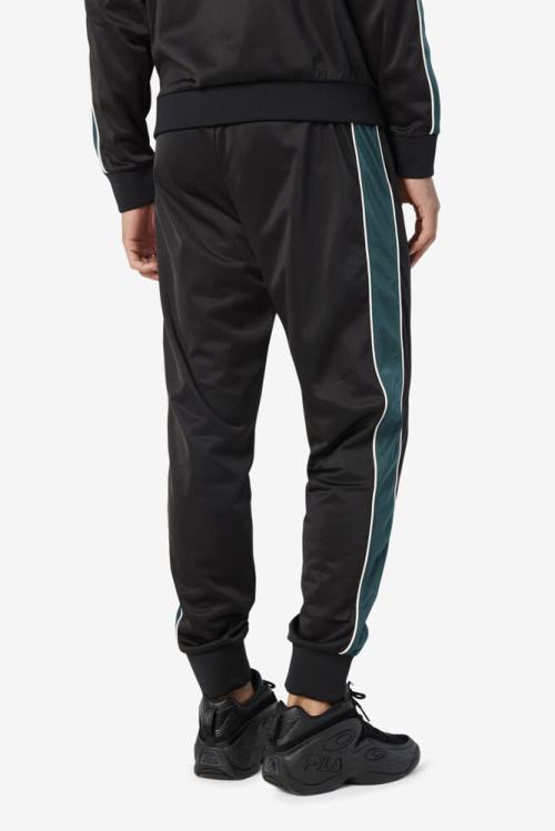 Black / White Men's Fila Elijah Track Pants | Fila584OU