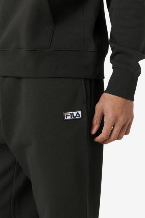 Black / White Men's Fila Garin Jogger Pants | Fila054SB