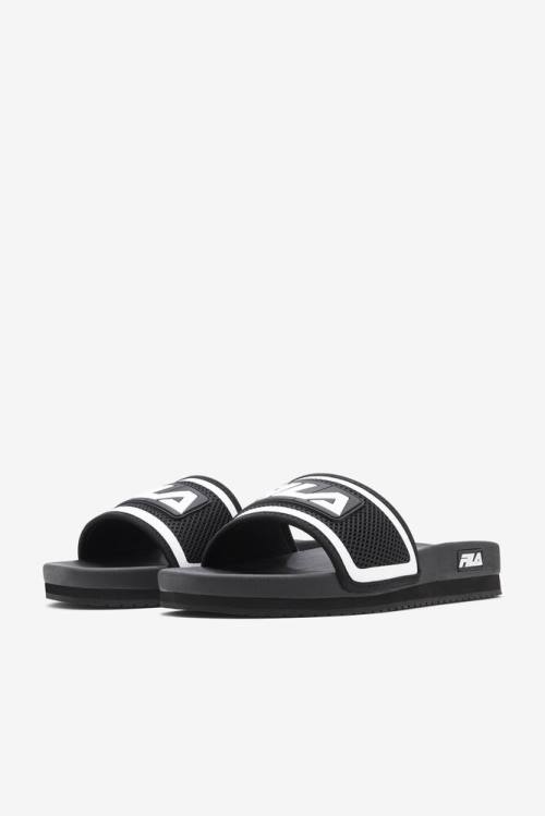 Black / White Men's Fila Lunar Slides | Fila250YS