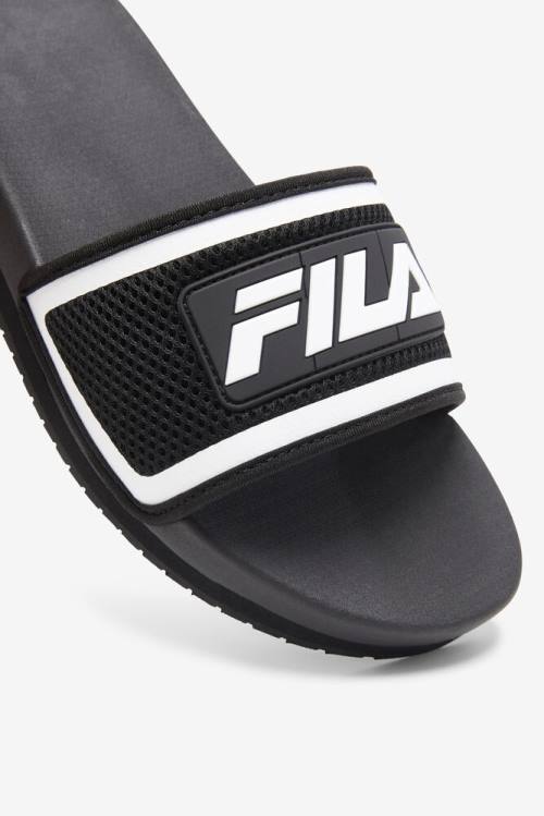 Black / White Men's Fila Lunar Slides | Fila250YS