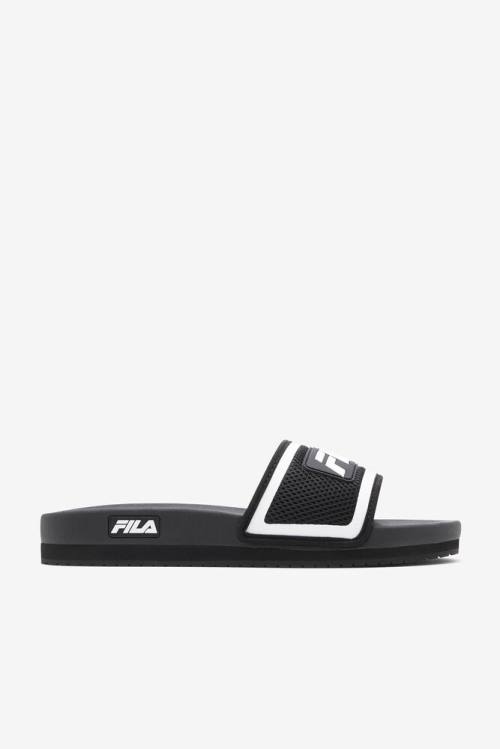 Black / White Men\'s Fila Lunar Slides | Fila250YS