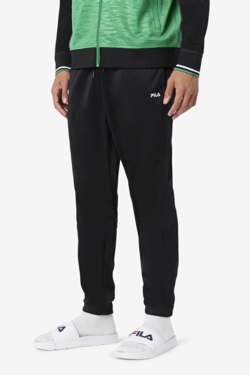 Black / White Men's Fila Nigeria Track Pants | Fila374VQ