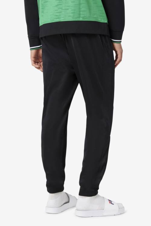 Black / White Men's Fila Nigeria Track Pants | Fila374VQ