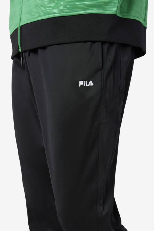 Black / White Men's Fila Nigeria Track Pants | Fila374VQ