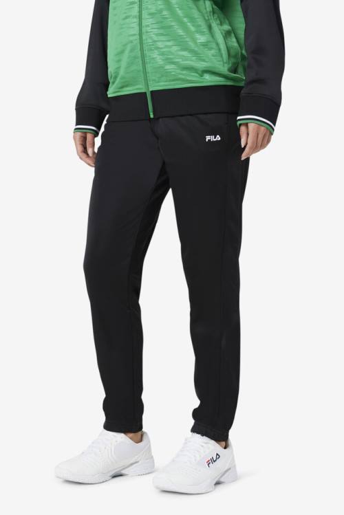 Black / White Men's Fila Nigeria Track Pants | Fila374VQ