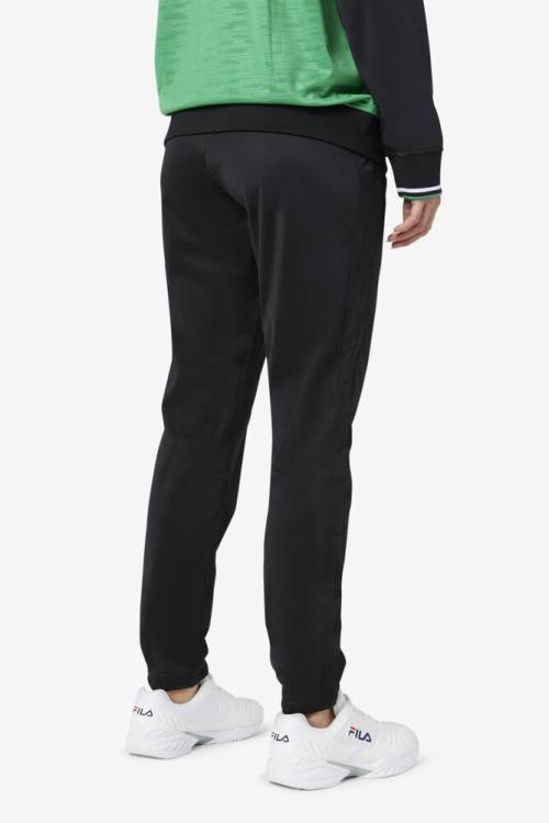 Black / White Men's Fila Nigeria Track Pants | Fila374VQ