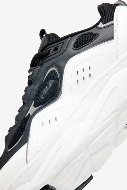 Black / White / Metal Silver Men's Fila Trigate Sneakers | Fila497UQ