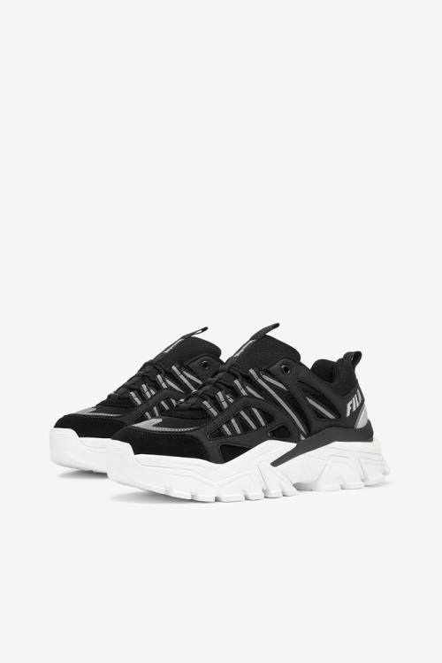 Black / White / Metal Silver Women's Fila Vitalize Sneakers | Fila201GP