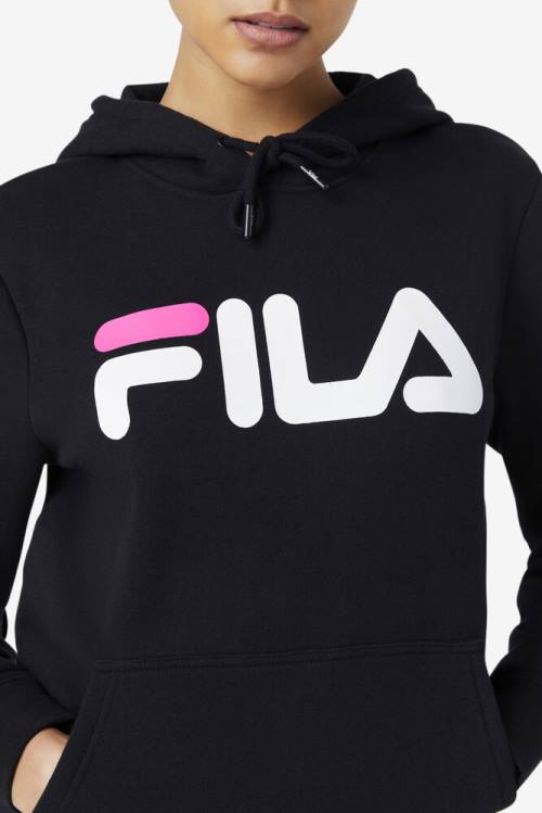 Black / White / Pink Women's Fila Lucy Hoodie | Fila615TX