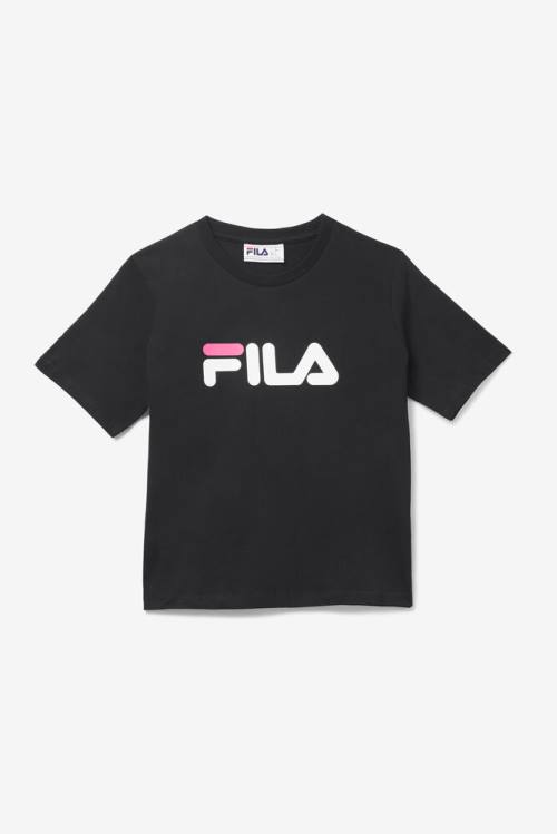 Black / White / Pink Women\'s Fila Miss Eagle Tee T Shirts | Fila672ER