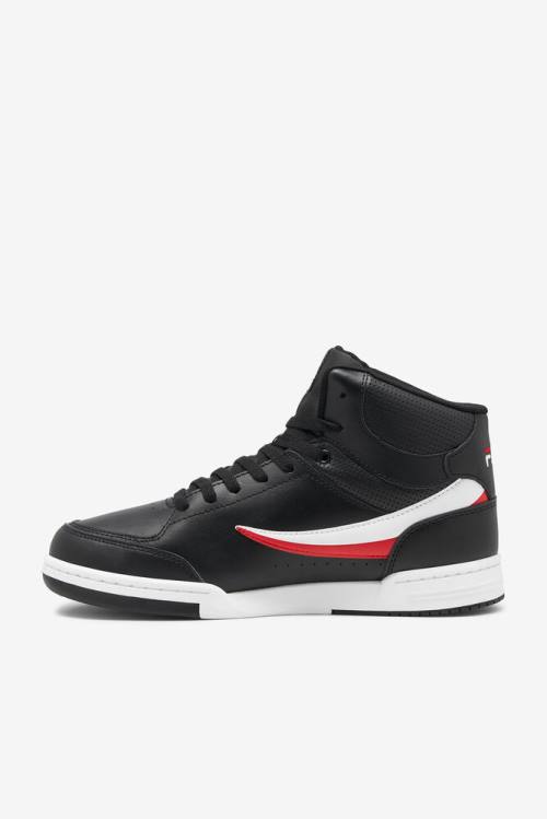 Black / White / Red Men's Fila Bbn 92 Mid Basketball Shoes | Fila578PE