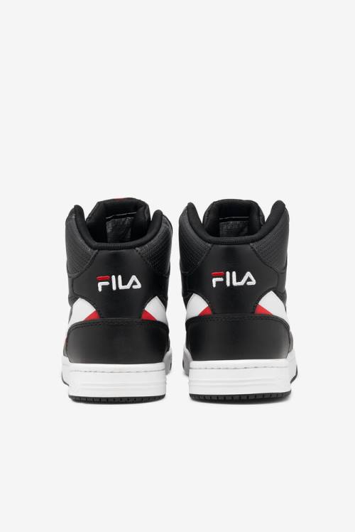 Black / White / Red Men's Fila Bbn 92 Mid Basketball Shoes | Fila578PE