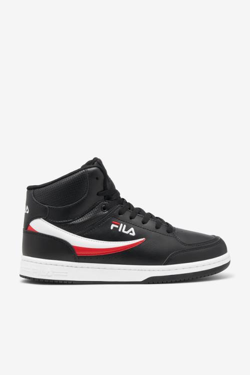 Black / White / Red Men\'s Fila Bbn 92 Mid Basketball Shoes | Fila578PE