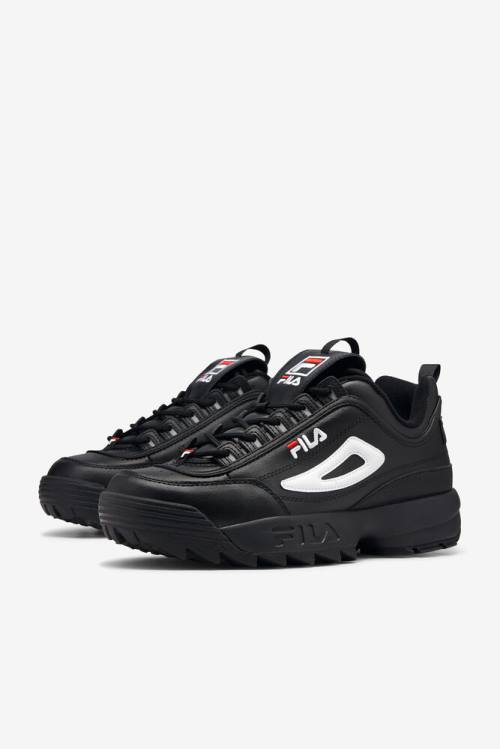 Black / White / Red Men's Fila Disruptor 2 Premium Sneakers | Fila596TO