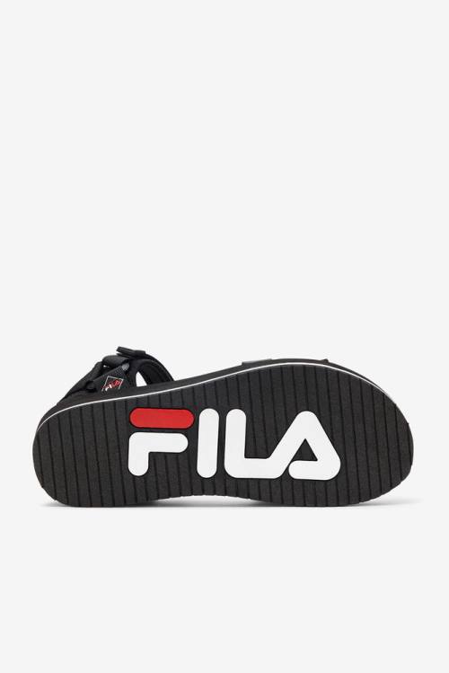 Black / White / Red Men's Fila Drifter Dns 90s Sandals | Fila472NR