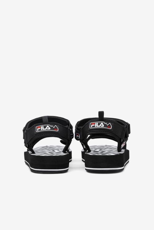 Black / White / Red Men's Fila Drifter Dns 90s Sandals | Fila472NR