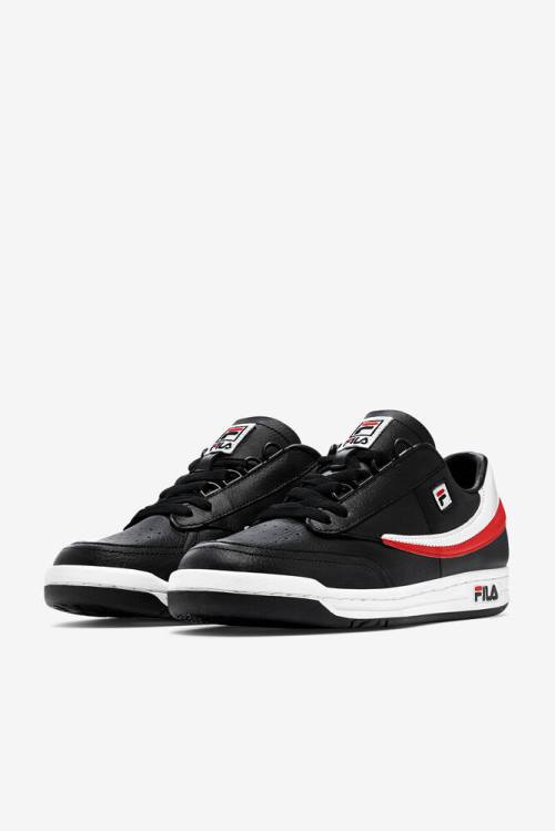 Black / White / Red Men's Fila Original Tennis Tennis Shoes | Fila098VO