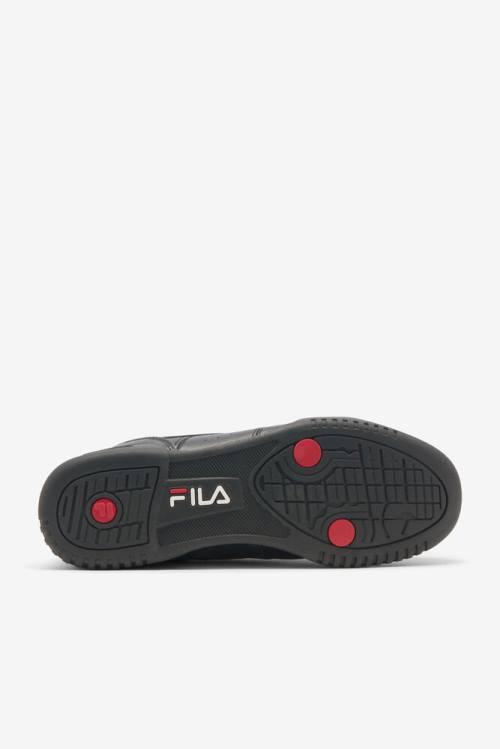 Black / White / Red Men's Fila Original Fitness Sneakers | Fila921VR